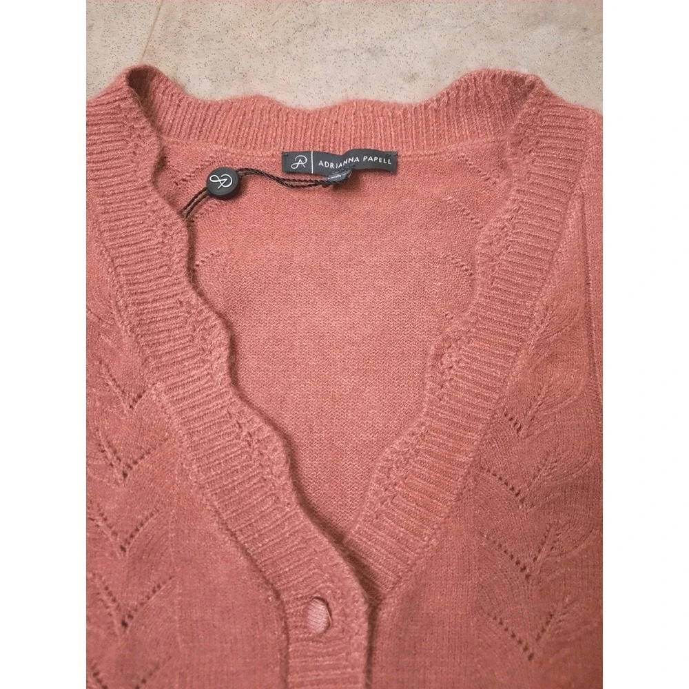 New Adrianna Papell Cardigan Womens Size Large Button Up Cottagecore Girly - Picture 3 of 12